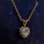 Lind 14k GE Simulated Stone Heart Pendant Necklace