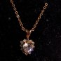 Lind 14k GE Simulated Stone Heart Pendant Necklace