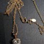 Lind 14k GE Simulated Stone Heart Pendant Necklace