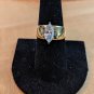 Solitaire 1 Carat Marquis Shaped CZ Yellow 925 Sterling Silver Ring Size 8