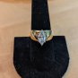 Solitaire 1 Carat Marquis Shaped CZ Yellow 925 Sterling Silver Ring Size 8