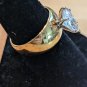 Solitaire 1 Carat Marquis Shaped CZ Yellow 925 Sterling Silver Ring Size 8