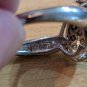 Vintage 925 Sterling Silver Red Clear Blue Stones HEART Shaped RING Size 9