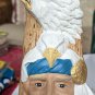 Native American With White Eagle Ceramic Figurine Approx 11" Tall