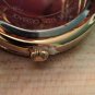 Diamonique CZ Round Two Bezels Bracelet Strap Watch 6"-7-1/2" Gold-tone