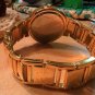 Diamonique CZ Round Two Bezels Bracelet Strap Watch 6"-7-1/2" Gold-tone