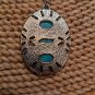 Vtg Sarah Coventry Statement Necklace Blue Turquoise silver tone chain 25".