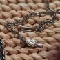 Vtg Sarah Coventry Statement Necklace Blue Turquoise silver tone chain 25".