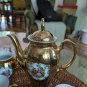 Gold Plated, Demi Tasse Espresso Set with 5 Cup, 5 Saucer, Sugar Bowl, and Cream