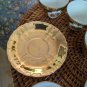 Gold Plated, Demi Tasse Espresso Set with 5 Cup, 5 Saucer, Sugar Bowl, and Cream