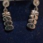 Vintage Year "2000" Metal Dangling Silver Tone Earrings