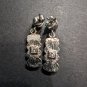 Vintage Year "2000" Metal Dangling Silver Tone Earrings