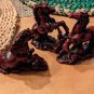 Lot of 3 Vtg  Wild Horses Figurine Statue Bone Resin