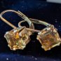 2Ct Princess Cut Yellow Citrine Stud Earrings 925 Sterling Silver