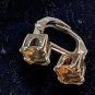 2Ct Princess Cut Yellow Citrine Stud Earrings 925 Sterling Silver