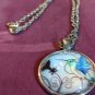 Silverstone Hummingbird Round Domed Necklace