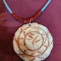 Beaded Etched Shell Necklace