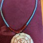 Beaded Etched Shell Necklace