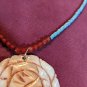 Beaded Etched Shell Necklace