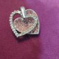 Pink Heart Double Pendant Cubic Zirconia Sterling Silver .925