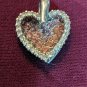 Pink Heart Double Pendant Cubic Zirconia Sterling Silver .925