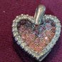 Pink Heart Double Pendant Cubic Zirconia Sterling Silver .925