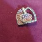 Pink Heart Double Pendant Cubic Zirconia Sterling Silver .925