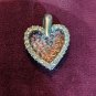 Pink Heart Double Pendant Cubic Zirconia Sterling Silver .925