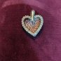 Pink Heart Double Pendant Cubic Zirconia Sterling Silver .925
