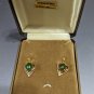 Vintage 14kt Earwire Genuine Jade Pierced Earrings In Original Box