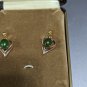Vintage 14kt Earwire Genuine Jade Pierced Earrings In Original Box