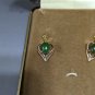 Vintage 14kt Earwire Genuine Jade Pierced Earrings In Original Box