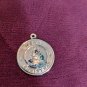 925 Sterling Silver Vintage Green and Red Rhinestone "Marry Christmas" Pendant