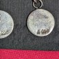 STERLING SILVER ROUND CROSS  PEARL accent  DROP DANGLE PIERCED EARRINGS 925