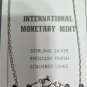 International Monetary Mint Sterling Silver Rhodium Finish Soldered Links 16" US