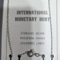 International Monetary Mint Sterling Silver Rhodium Finish Soldered Links 16" US