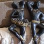 Vintage Mid Century Chalkware Ballet Dancers Wall Plaques
