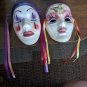 Two Hand Crafted Porcelain Face Masks