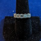 White Cubic Zirconia Rhodium Over Sterling Silver 5 Stones Ring Size 8