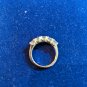 White Cubic Zirconia Rhodium Over Sterling Silver 5 Stones Ring Size 8