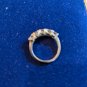 White Cubic Zirconia Rhodium Over Sterling Silver 5 Stones Ring Size 8
