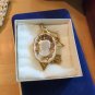 Vintage Gold Color White Transparent Cameo Necklace
