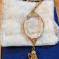 Vintage Gold Color White Transparent Cameo Necklace