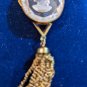 Vintage Gold Color White Transparent Cameo Necklace