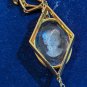 Vintage Gold Color White Transparent Cameo Necklace