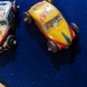 1940s Japan Tiny Tin Litho Toy Car Yellow & Red Taxicab Plate Vintage