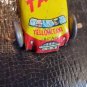 1940s Japan Tiny Tin Litho Toy Car Yellow & Red Taxicab Plate Vintage