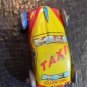 1940s Japan Tiny Tin Litho Toy Car Yellow & Red Taxicab Plate Vintage