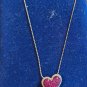 925 Italy Signed Pink Heart Pendant Necklace