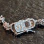 Double Hamsa Triple Row All around 10 Cts Plus CZ 925 Marked Silver Necklace